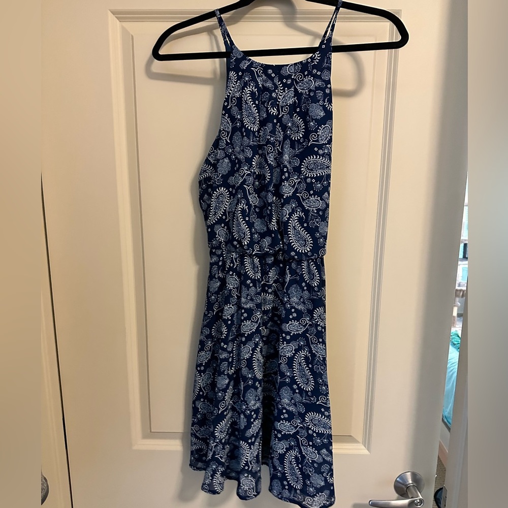 Blue Rain sundress — blue paisley, size M